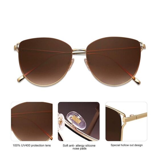 Round frame flat lens Sunglasses - Picture 3 of 3